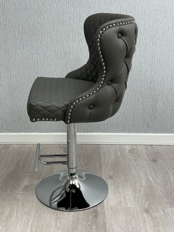 Valentino Hudson Grey PU Bar Stool - Image 4