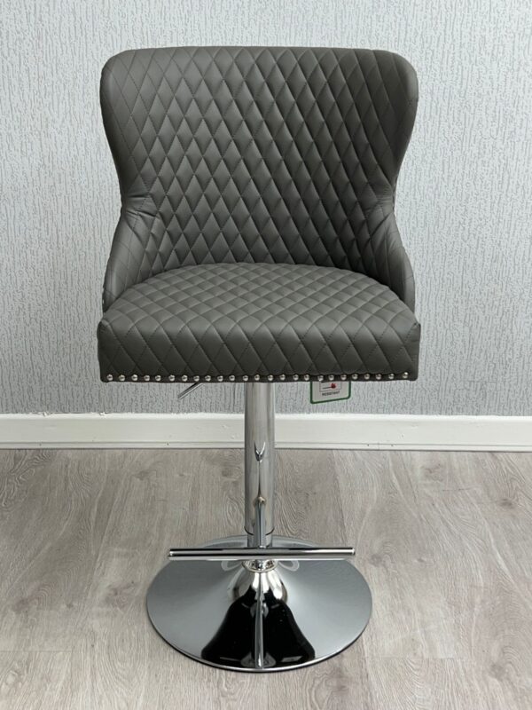 Valentino Hudson Grey PU Bar Stool - Image 3