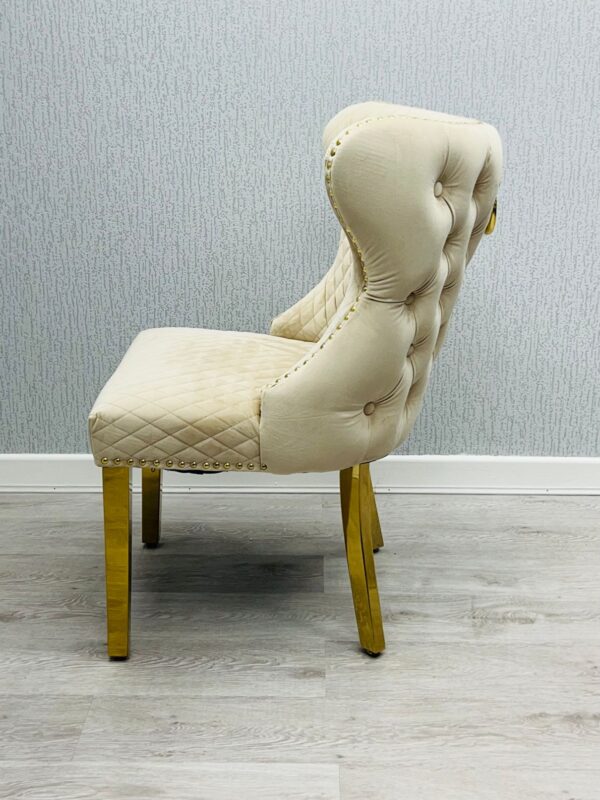 Valentino Mink Gold Velvet Chair - Image 3
