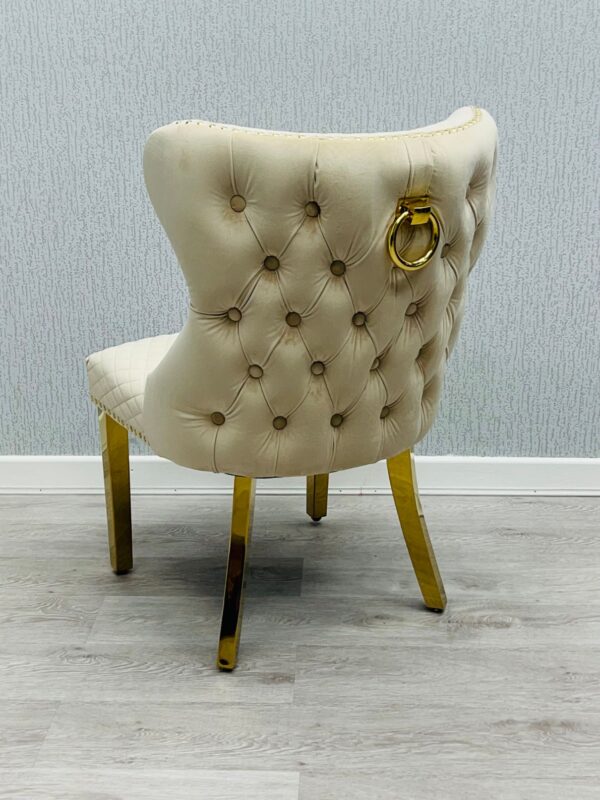 Valentino Mink Gold Velvet Chair - Image 4