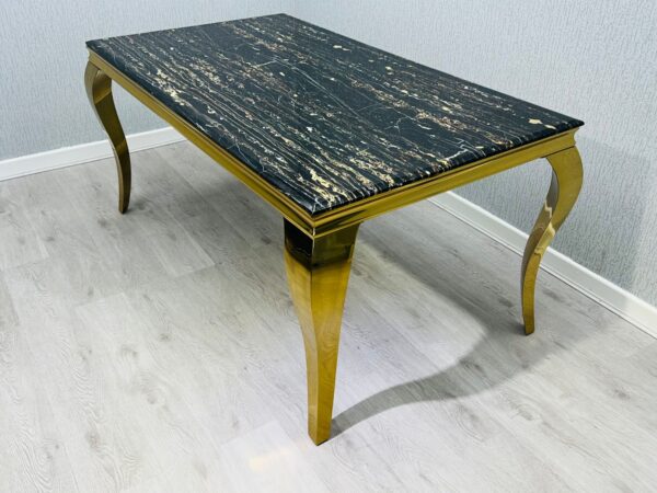 Sofia Black & Gold Dining Table - All Sizes - Image 7