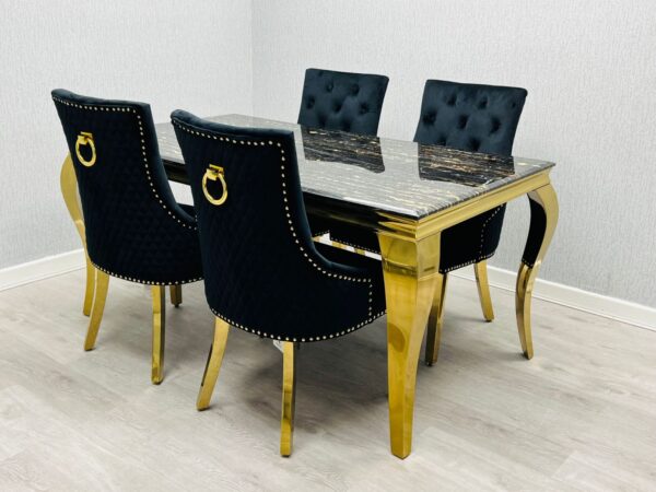 Sofia Black & Gold Dining Table - All Sizes - Image 8