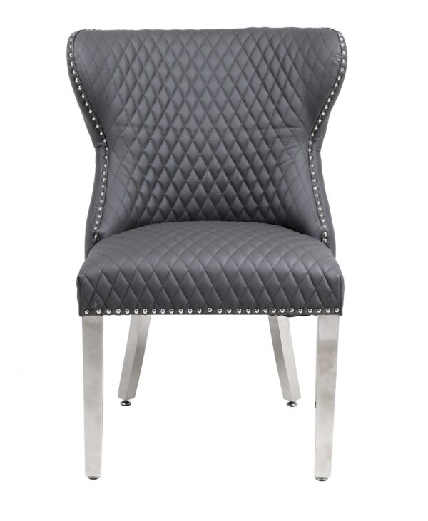 Valentino Hudson Grey PU Dining Chair - Image 2