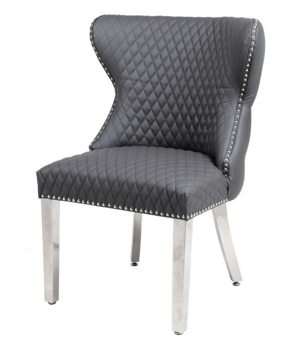 Valentino Hudson Grey PU Dining Chair - Image 4