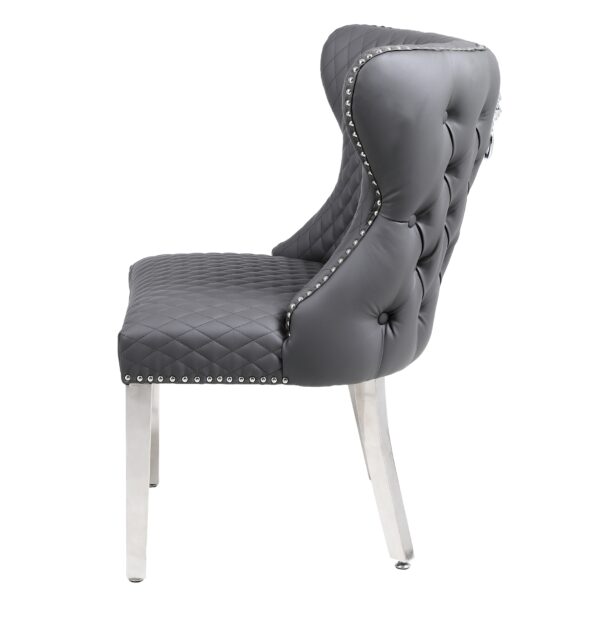 Valentino Hudson Grey PU Dining Chair - Image 3