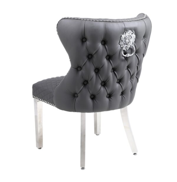 Valentino Hudson Grey PU Dining Chair - Image 5