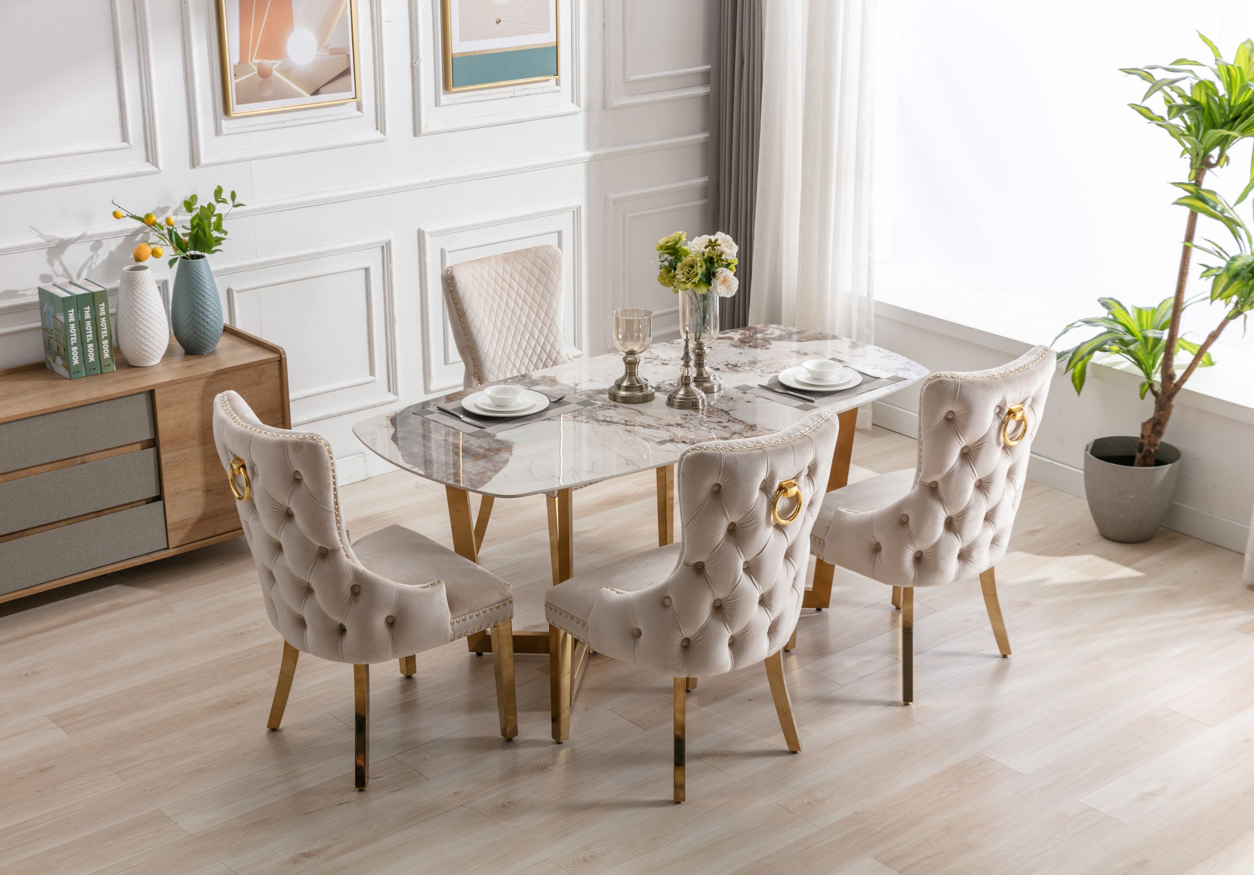 Sorrento Oval 180cm Ceramic Gold Table - ASR Interiors
