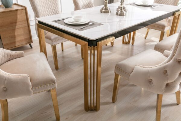 Sorrento Rectangle 150cm Ceramic Gold Table - Image 2