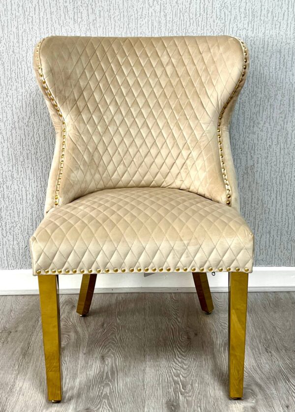 Valentino Mink Gold Lion Velvet Chair - Image 2