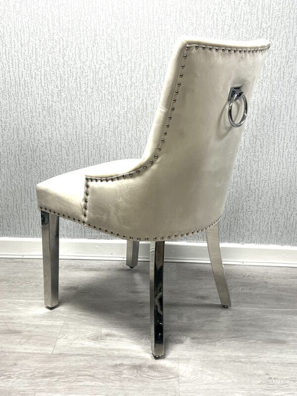 Valencia Mink Chrome Leg Dining Chair - Image 3
