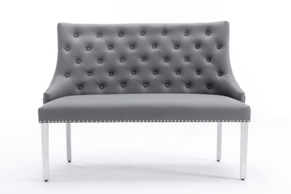 Majestic PU Grey High Back Bench - Image 3