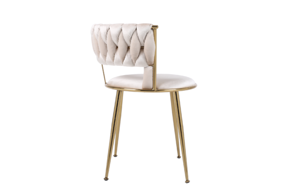 Camelia Cream Gold Dining Chair - Image 5