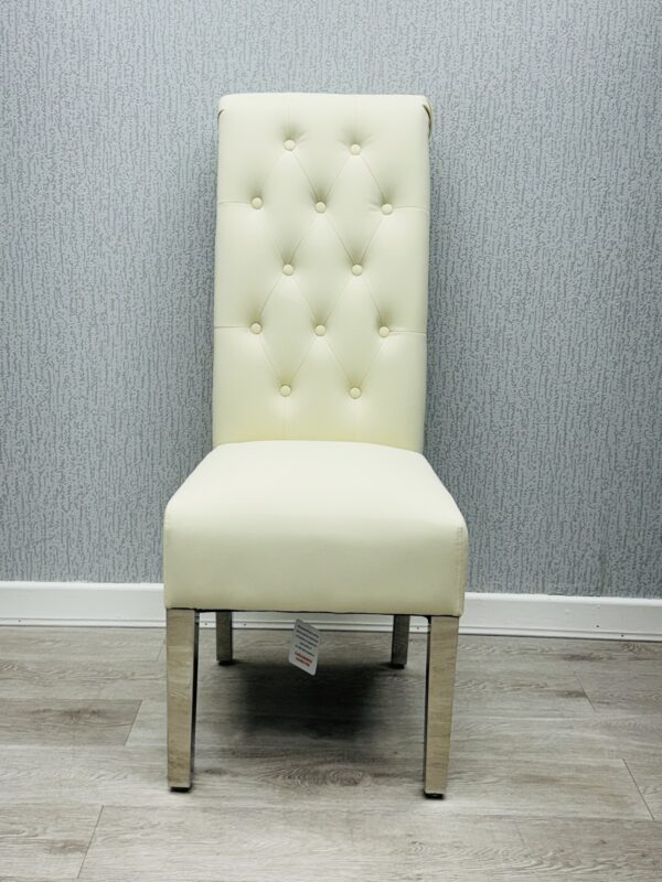 Sofia Cream PU Chair - Image 3