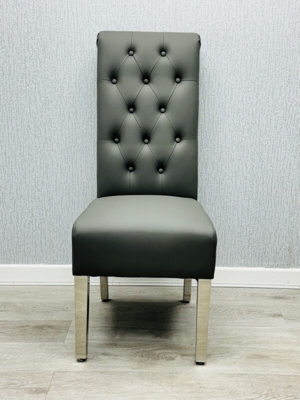Sofia Grey PU Chair - Image 3