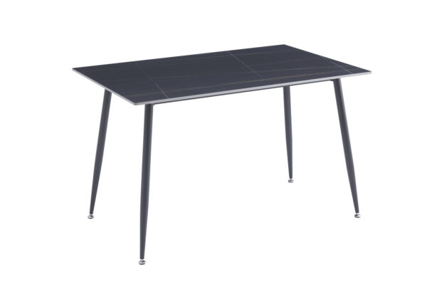 Oxford Ceramic Black Dining Table 1.2m & 4 Chairs - Image 3