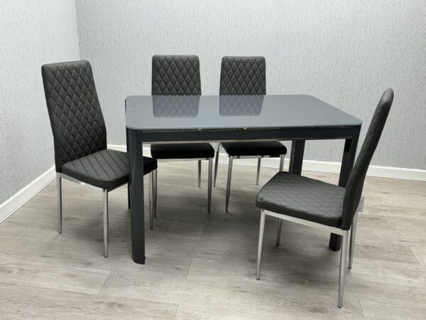 Morano Grey Glass Table with California Chairs