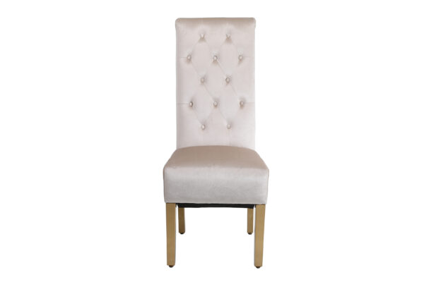 Sofia Cream & Gold Square Knocker Dining Chair - Image 4