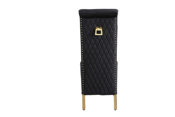 Sofia Black & Gold Square Knocker Dining Chair - Image 3