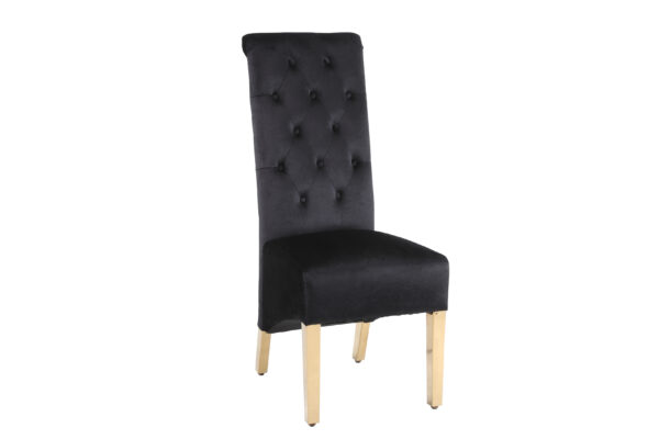 Sofia Black & Gold Square Knocker Dining Chair - Image 2