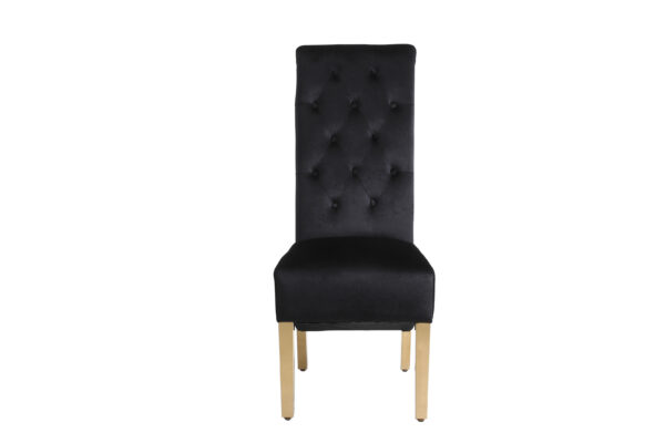 Sofia Black & Gold Square Knocker Dining Chair - Image 4