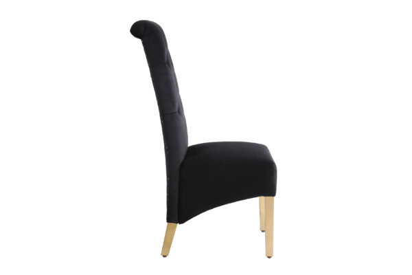Sofia Black & Gold Square Knocker Dining Chair - Image 5