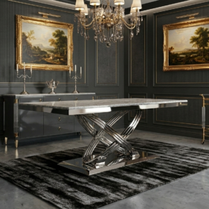 Elina 1.6m Grey Marble Dining Table
