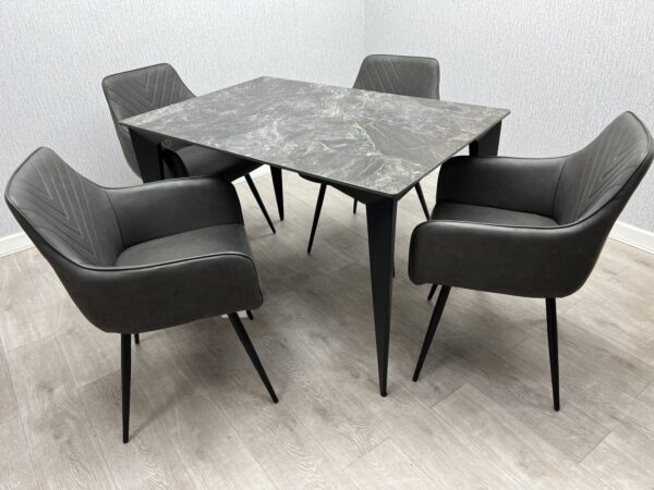 Miami 120cm Black & Gold Ceramic Table Only