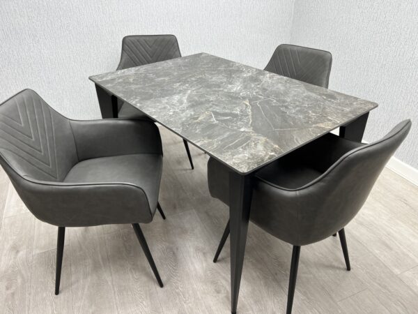 Miami 120cm Black & Gold Ceramic Table Only - Image 4