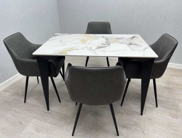 Miami 120cm Cream & Gold Ceramic Table Only - Image 3