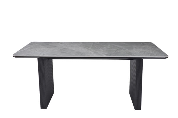 Engelberg 180cm Grey & Black Dining Table - Image 2
