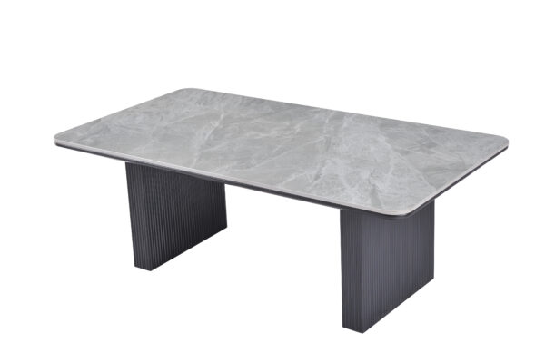 Engelberg 180cm Grey & Black Dining Table - Image 3