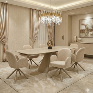 Gstaad Beige Extendable Stone Table