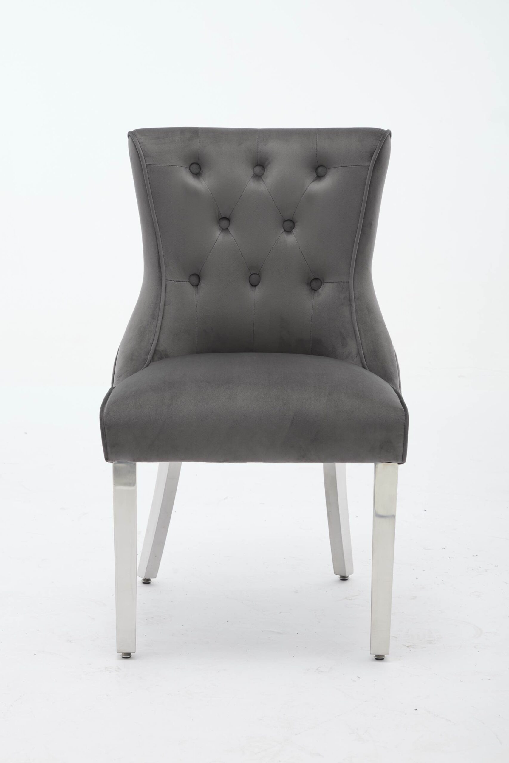 Portland Grey Velvet Dining Chair - Image 2