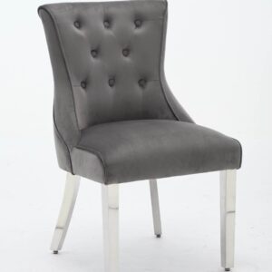 Portland Grey Velvet Dining Chair
