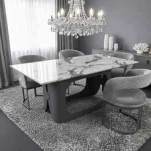 Lina Grey  Marble Dining Table