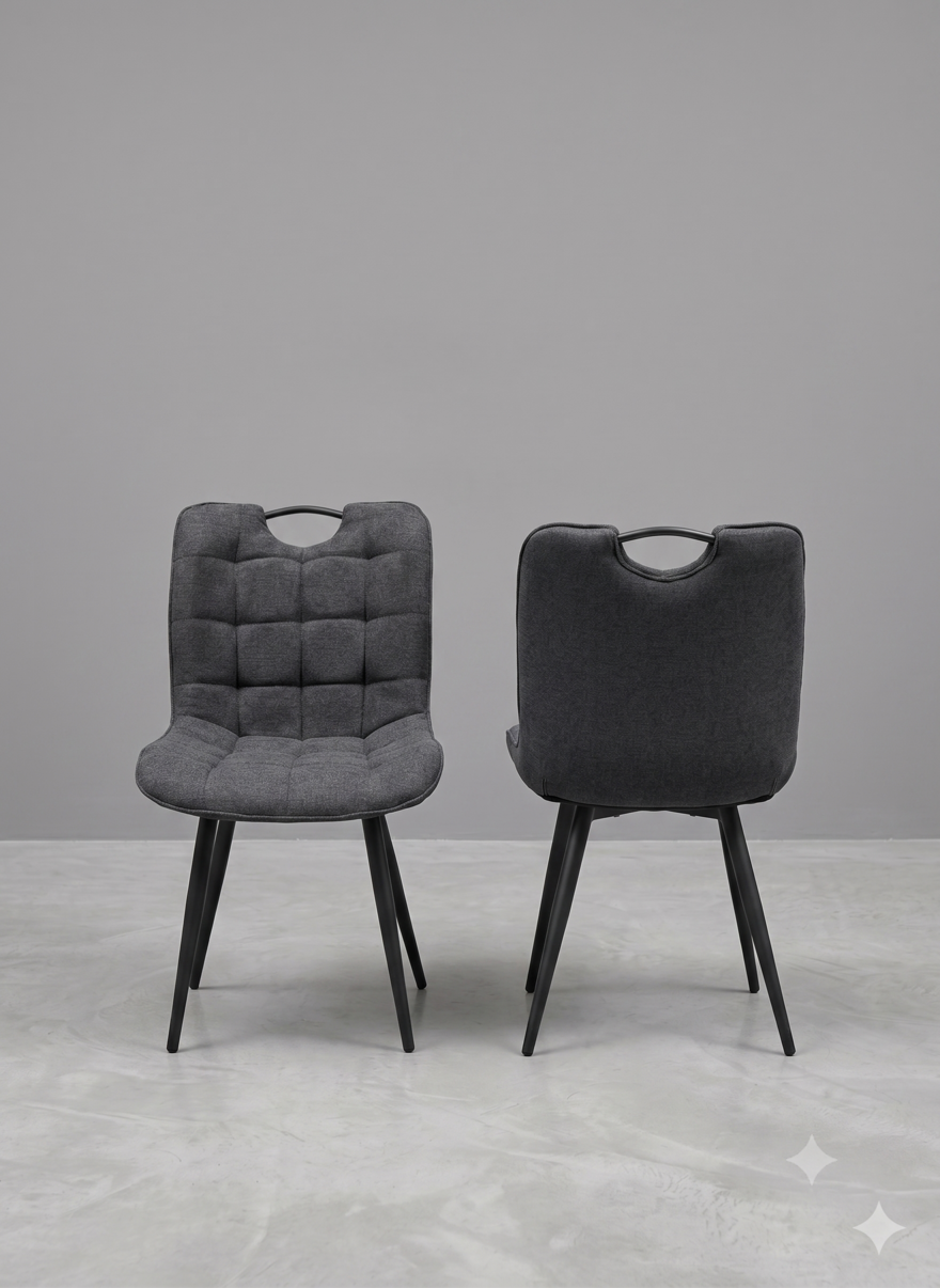 Monza Black Fabric Dining Chair