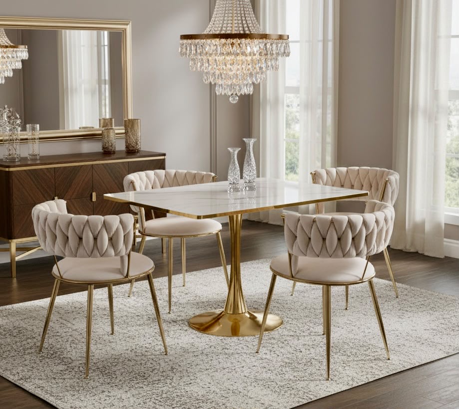 Roma Square White Dining Table